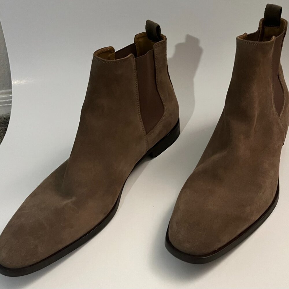 Boss Lisbon Pull On Chelsea Boots 12 Beige Taupe View 2